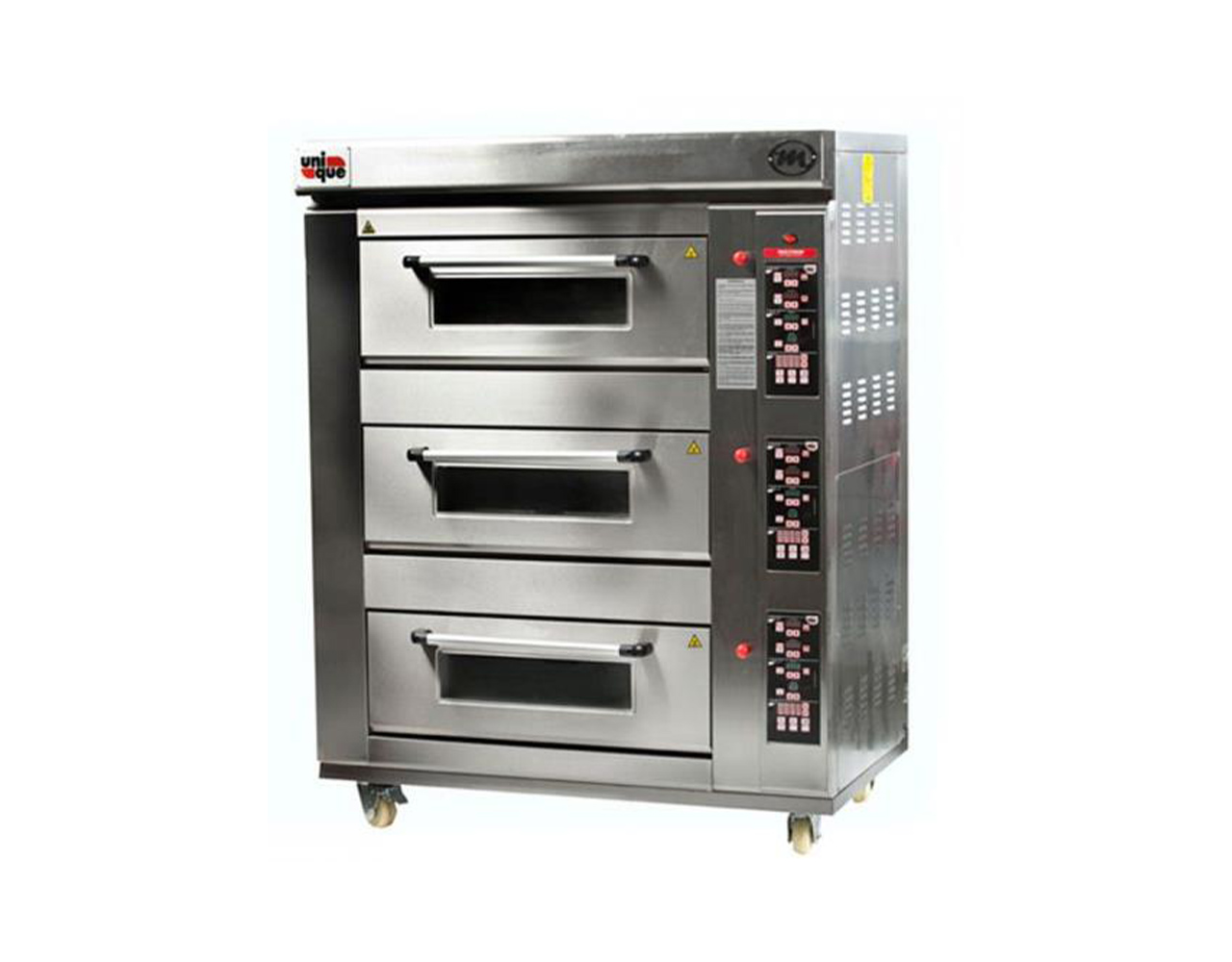 Horno de piso a gas licuado Unique UHP3 INOX - 3 cámaras.