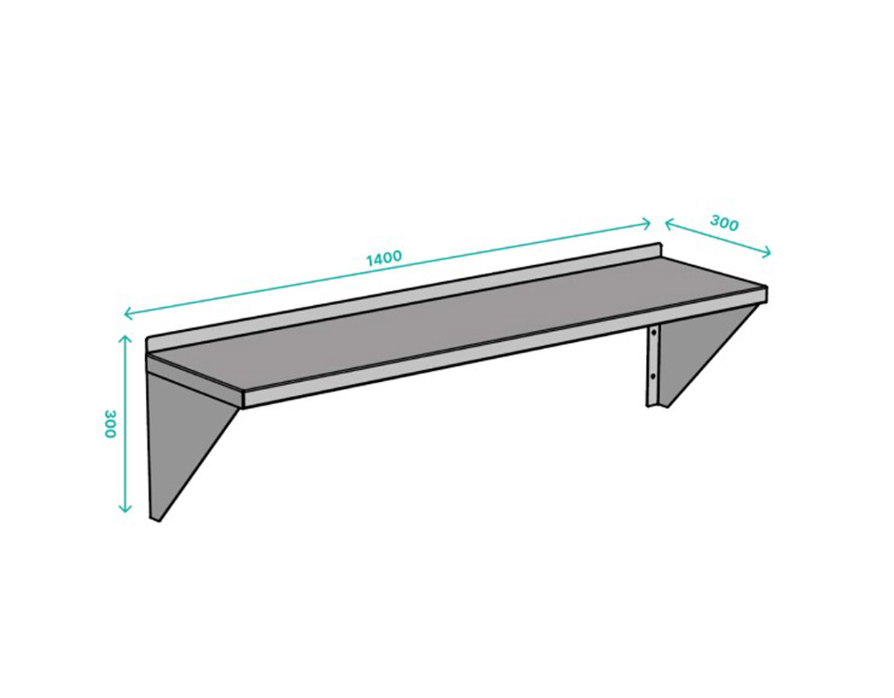 Repisa mural 1400x300x300mm Metric